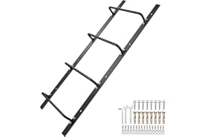 Zwinz 4-Rung Window Well Ladder Straight, Heavy Duty Steel Fire Escape Ladder, Powder-Coated Basement Egress Wall Mounted Ladder 45.2" Lx17.9 W, Black