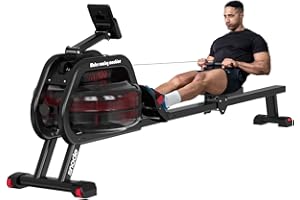 SNODE Water Rowing Machine with 7.4Gal Large Water Tank, Rower Machine for Home Use, Pad Holder,Bluetooth, Comfort Seat
