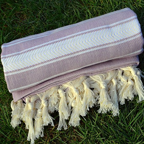 Dandelion - Basic Pattern - Naturally-Dyed Cotton Turkish Towel Peshtemal - 71x39 Inches - Lilac