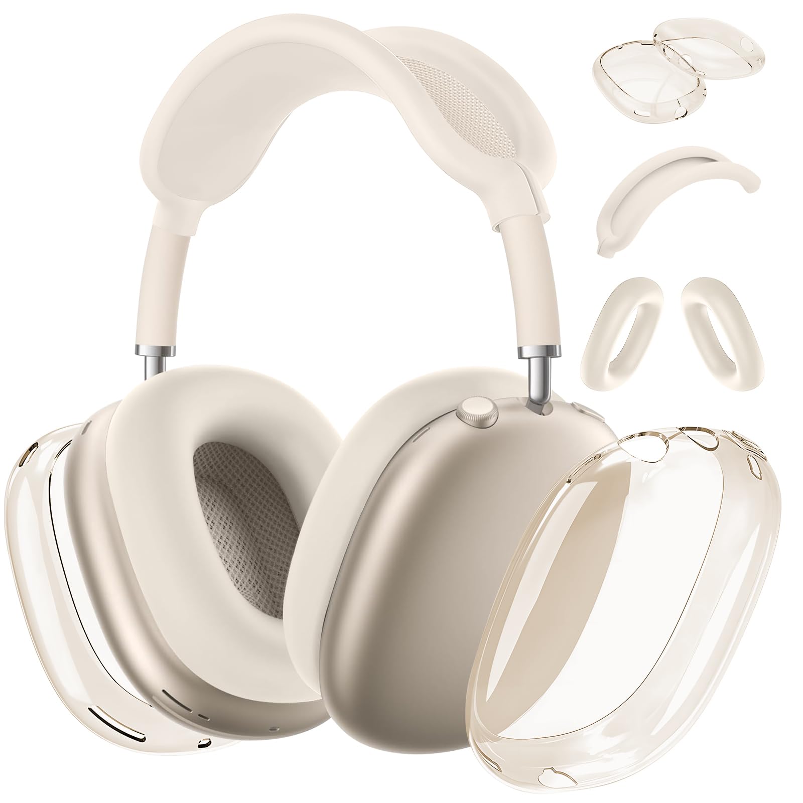 Photo 1 of Aiaabq for AirPods Max case Cover(2024/2020),Anti-Scratch Ear Pad Case Cover/Ear Cups Cover/Headband Cover for AirPods Max(USB-C/Lightning). Clear Soft TPU and Silicone,Skin Scratch Proof.