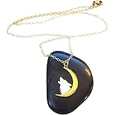 Howling Wolf Necklace – Sterling Silver & Gold Filled Moon Charm – Nature Jewelry Gift for Her