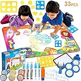SPECIAL OFFER - LARGE Aqua Magic Mat 34X22 inch, Kids Toys, Water Drawing Mat Toddlers Writing Mat Educational Bonus Free Magic Pens