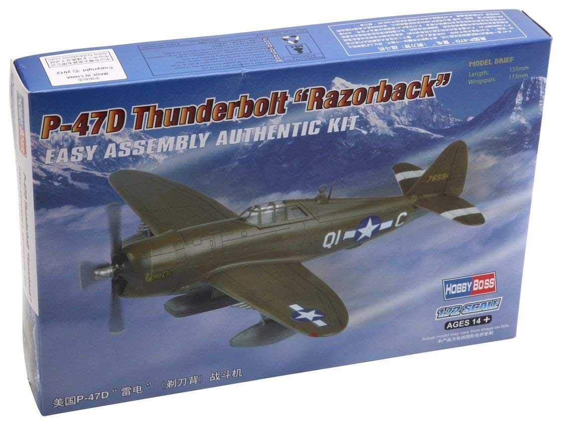 Hobbyboss 1:72 Scale P-47D Thunderbolt Razorback Diecast Model Kit