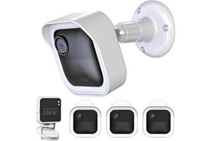 PEFECON All-New Blink Outdoor Camera Housing and Mounting Bracket (4th Gen and 3rd Gen), 3 Pack Protective Cover and 360 Degrees Adjustable Mount with Sync Module 2 Outlet Mount (White)
