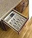 Rubbermaid No-Slip Large Silverware Cutlery Tray Organizer, White with Tan Base