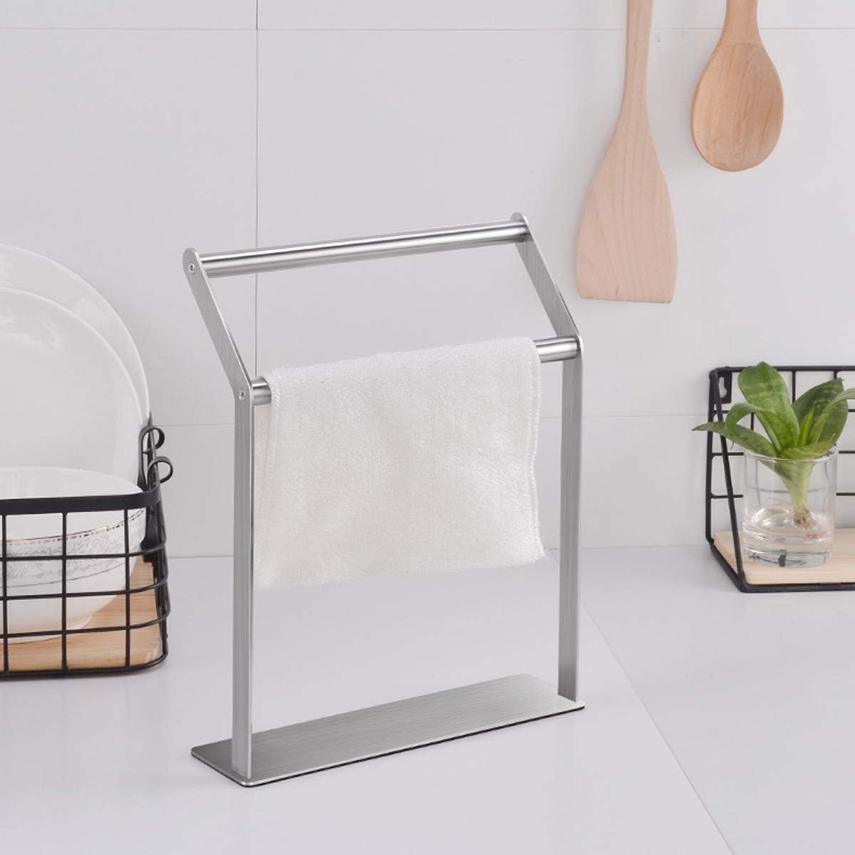 DANDANJIE Kitchen Rag Rack Towel Holder 2 Tier Stainless