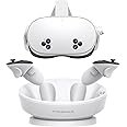 PRISMXR Charging Dock Compatible with Meta Quest 3S Accessories, Fast Charging Station, with 2 Controllers Rechargeable Batteries and Charger (Carina D1S)