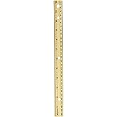 Westcott Hole Punched Wood Ruler English and Metric with Metal Edge, 12 Inches, 2 Packs