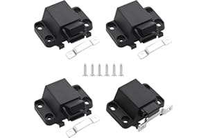 Self-Closing Push to Open Door Latches Hardware CBRIVE 4Pack Kitchen Cabinets Push Latch & Lock Heavy Duty Touch Latch and Catch for Drawers Push Pull Tip On RV Closet Press to Release Strong Pop Out