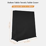 Dokon Table Tennis Table Cover Waterproof Windproof 165x70x185cm Black view 2