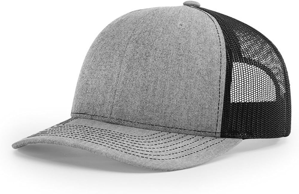 Richardson 112 Trucker OSFA Baseball Hat Ball Cap, Black/Charcoal, SIZE at  Men’s Clothing store
