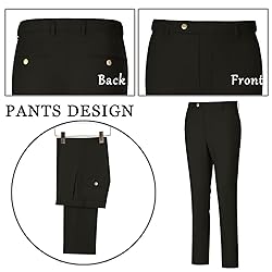 Aowdoy Men's Suits 3 Piece Slim Fit Tuxedo Suit One