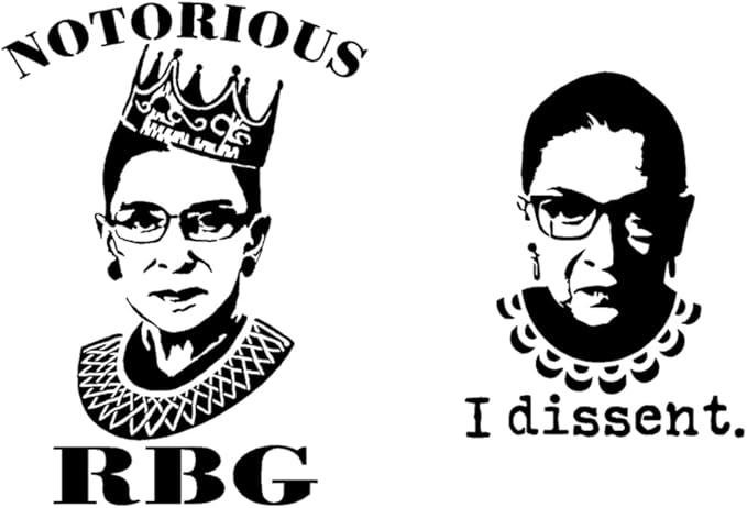 Amazon Com Notorious Rbg Ruth Bader Ginsburg I Dissent Decals Black Wall Art