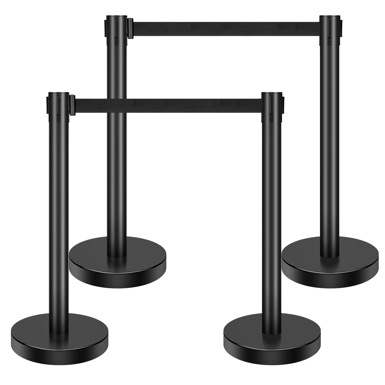 Photo 1 of *******************THIS IS ONLY THE BASE PLATES**************
XPCARE 4 Pack Crowd Control Stanchion,Black Stanchion Set with 6.6ft/2m Black Retractable Belt, Black Crowd Control Barrier -Suitable for Hotels, Exhibitions? Easy Connect Assembly