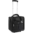 Pacific Coast Signature Underseat 15.5" Rolling Tote Carry-on, Black/Silver