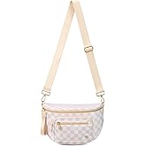 BOSTANTEN Crossbody Bags for Women Cross Body Purse Checkered Bum Bag, Large Diaper Purse for Moms, Perfect for Work/Travel