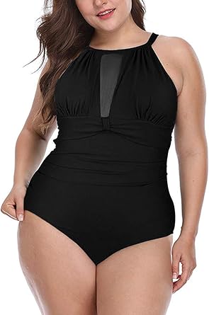 high neck plus size bathing suits