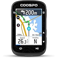 COOSPO CS600 Color Touchscreen GPS Bike Computer, Wireless IPX7 Waterproof Cycling GPS Speedometer with Bluetooth/ANT+,AUTO-B