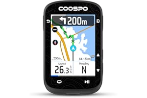 COOSPO CS600 Color Touchscreen GPS Bike Computer, Wireless IPX7 Waterproof Cycling GPS Speedometer with Bluetooth/ANT+,AUTO-B