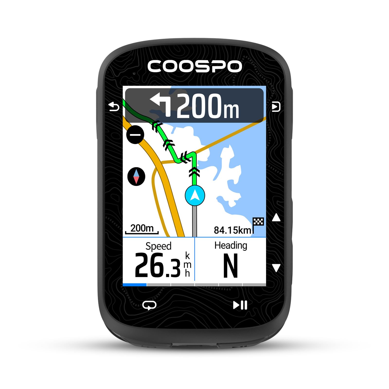 COOSPO Color Touchscreen GPS Bike Computer CS600, Wireless IPX7 Waterproof Cycling GPS Speedometer with Bluetooth/ANT+, Backlight Route Navigation, Support Bike Radar & 36H Battery Life