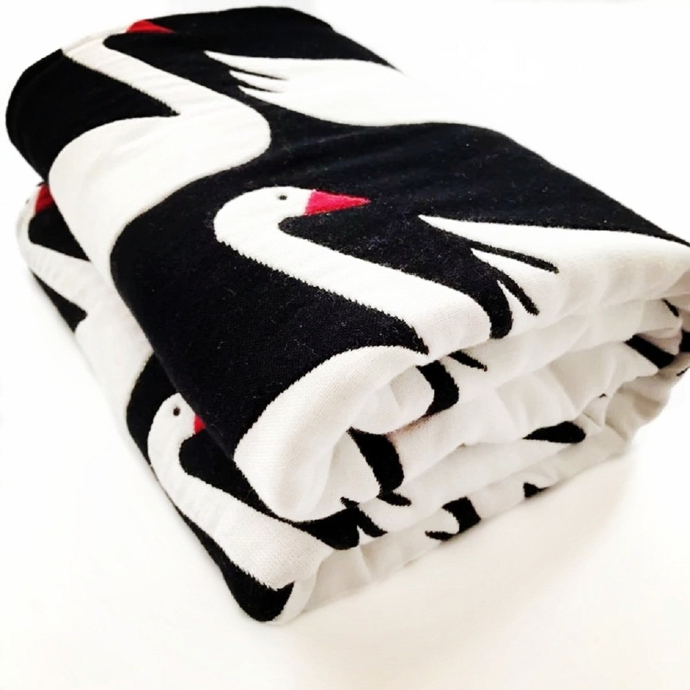 FOOK FISH Muslin Baby Toddler Blanket 6-Layer Lightweight and Breathable Oversized Muslin Baby Quilt for Boys and Girls \