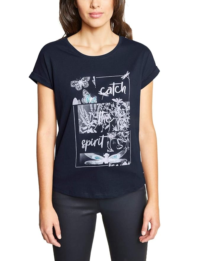 Cecil Damen Shirt mit Wording und Print