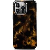 TAMUEL for iPhone 15 Pro Max Case, Cute Aesthetic Tortoise Shell Phone Case, Compatible with Magsafe, Cheetah Leopard Print Brown Retro Turtle Amber Slim Shockproof Protective Women Girl Men Cover
