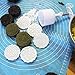 Zicome Round Moon Cake Mold with 6 Stamps, Flowers Design, White