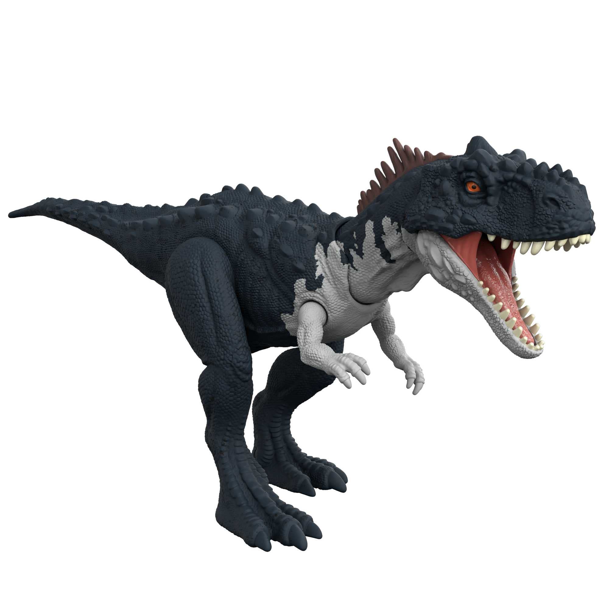 Jurassic World Dominion Roar Strikers Rajasaurus Carnivore Dinosaur Action Roar Sound, Neck Stretch Chomp, Physical & Digital Play, 4 Years & Up, HDX45,Multicolor,13 inch