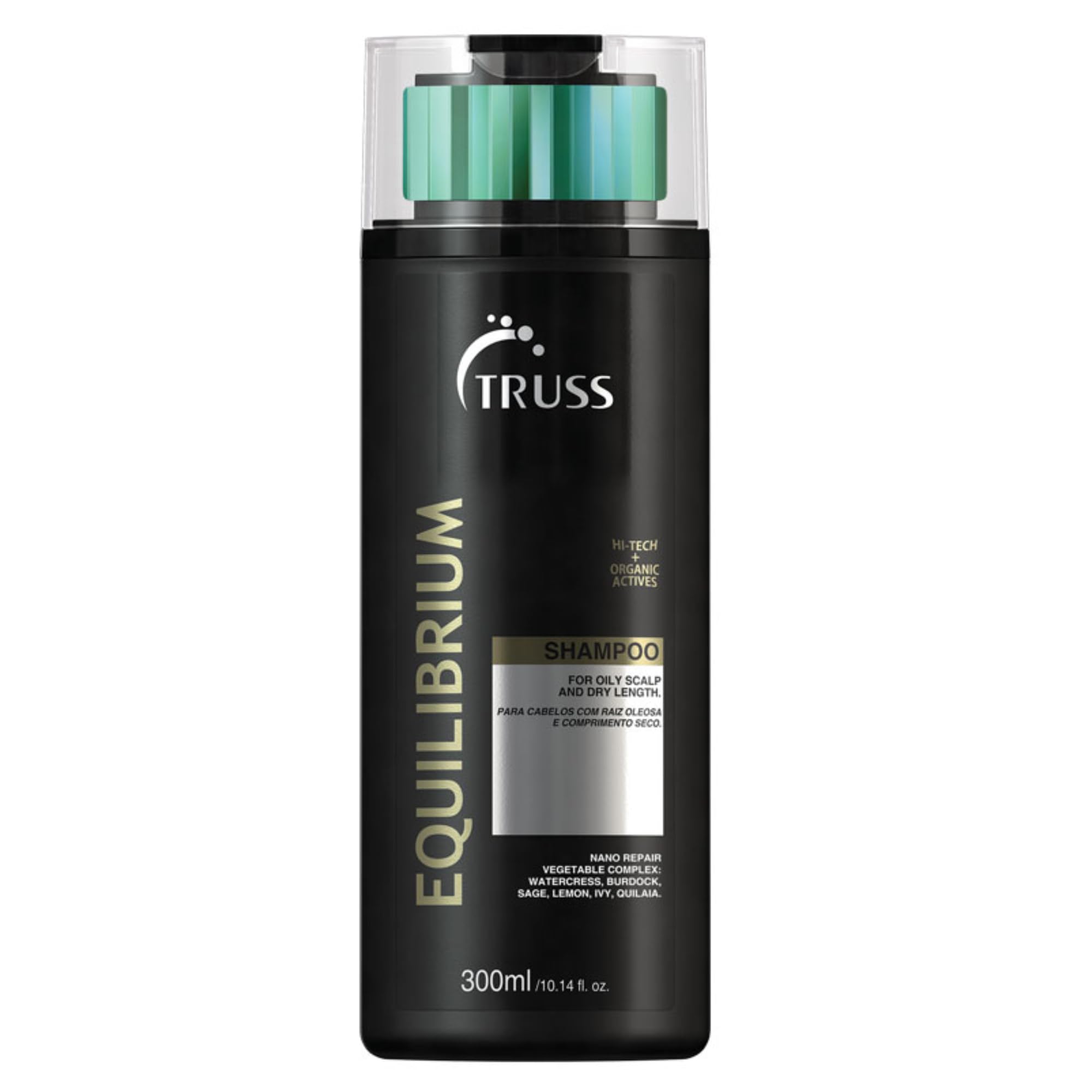 Truss Equilibrium Shampoo for Oily Hair with Dry Ends - Cleans Scalp Balancing Excessive Oiliness In The Roots While Hydrating Hair Leaving it Strong & Vibrant. Prevents Dry Split Ends & Add Shine