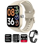 SKG Smart Watch for Women Men with 2 Bands, Alexa Built-in 1.8" Smartwatch (Answer/Make Call) 100+ Sports Fitness Watch with Heart Rate SpO2 Monitor IP68 Waterproof iOS Android Compatible