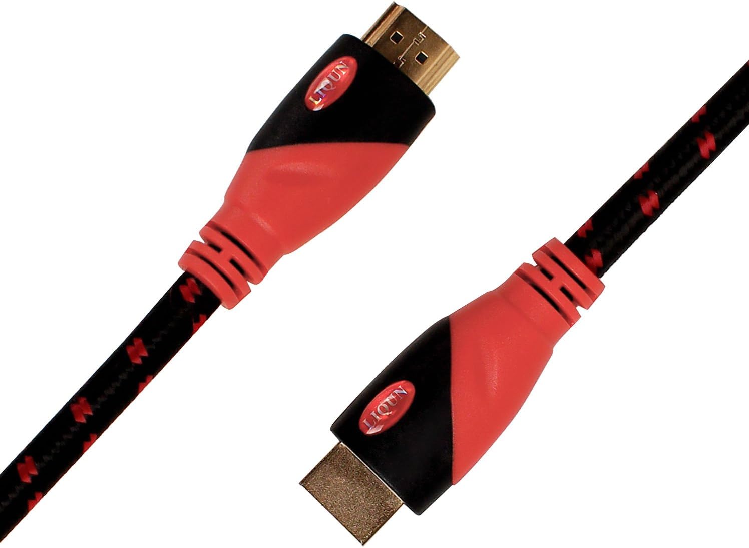 4K HDMI Cable 15 ft - High-Speed HDMI 2.0 Red & Black Braided Cable 18 Gbps - Support Ethernet 4K 3D 2160p 1440p 1080p UHD and Full HD, for DVD, TV, Home Theater, Blu-ray Player (15 FT)