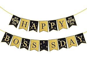 IMISHM Gold boss day decorations for office happy boss day banner happy boss day decorations Best boss ever Decorations Boss Day Party Decorations