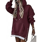 CHICME Womens Oversized Long Hoodie Dress Fall Outfits Comfrt Pullover Sweatshirt Winter Clothing