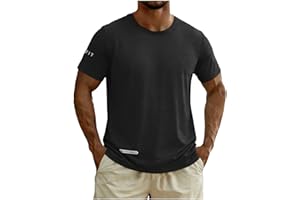 Mens Workout Tshirts Short Sleeve Crewneck Shrits Lightweight Breathable Summer Tops Loose Comfy Athletic Gym Tees