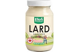 Lard 14oz – Product of Canada- 100% Pure Rendered Pork Fat for Baking, Cooking, and Frying BY ELO’S PREMIUM