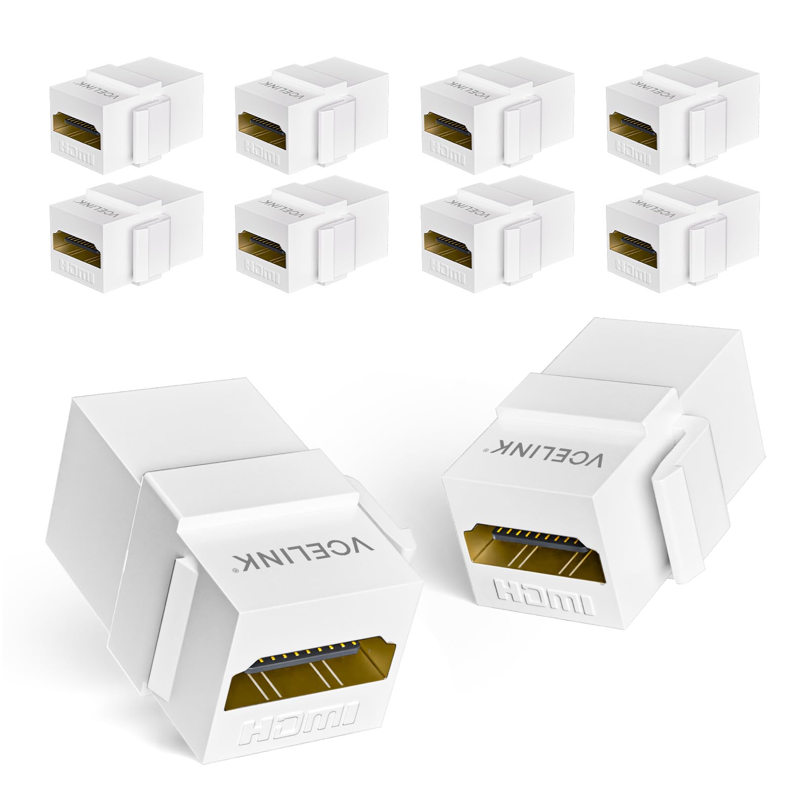 VCELINK 8K HDMI Keystone Jack, 4K 120Hz Support 48 Gbps High Speed, 10-Pack