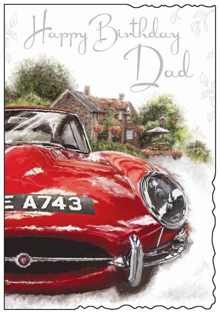 Dad Red Car Birthday Card