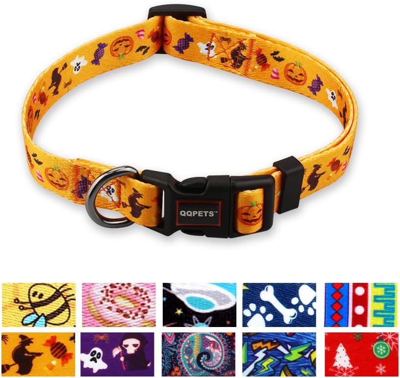 QQPETS Dog Collar Personalized Soft Comfortable Adjustable Collars for Small Medium Large Dogs Outdoor Training Walking Running