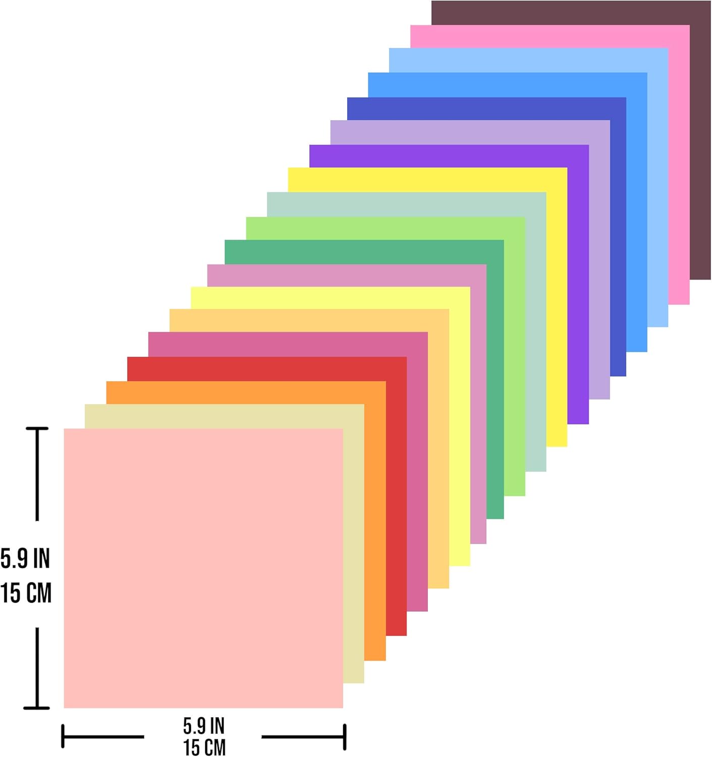 Oripup Origami Paper Double Sided - 200 Sheets in 20 Colors for Crafts - 6x6 inch Colored Square Paper for Kids, Adults and Beginners