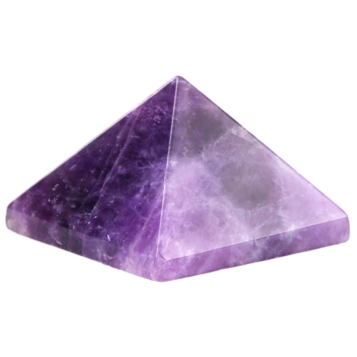 Shanxing Natural Amethyst Mini Crystal Pyramid for Pocket Lucky Charm, Healing Stone Energy Spiritual Decoration Figurine, Length 26-32mm, Height 15-27mm Pocket Size, Weight 13-30g