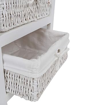 Premier Housewares - Cajonera de Mimbre para baño (3 cajones Forrados