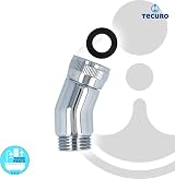 tecuro 1/2 Inch Brass Shower Elbow Chrome 22.5 Degree Tilt Handheld Shower view 2