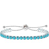 JunyiDIY Women’s Adjustable Tennis Bracelet, Sparkling Hypoallergenic Cubic Zirconia Elegant Jewelry Gift for Christmas Anniversary YA4043