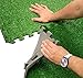 Sorbus® Grass Mat Interlocking Floor Tiles – Soft Artificial Grass Carpet – Multipurpose Foam Tile Flooring – Great for Patio, Playroom, Gym, Tradeshow, 24 Sq ft (24 Tiles)