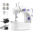 Mini Sewing Machine,Portable Sewing Machine for Beginners Adult Kids, 2-Thread 2-Speed 2-Switches Electric Crafting Mending Machine Travel Automatic