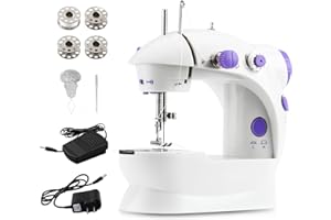 RUUTCASY Mini Sewing Machine,Portable Sewing Machine for Beginners Adult Kids, 2-Thread 2-Speed 2-Switches Electric Crafting Mending Machine Travel Automatic