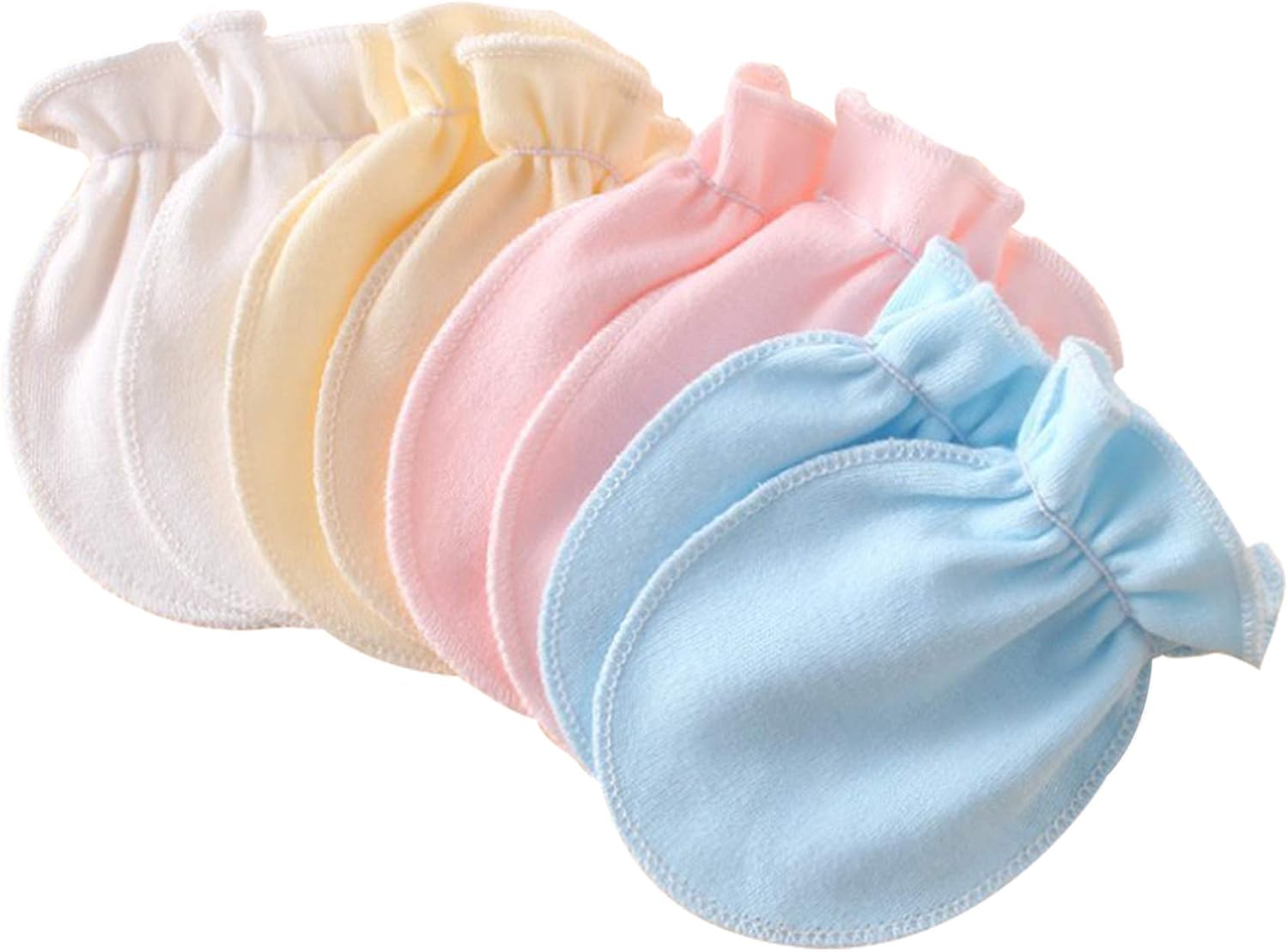 Zando Baby Mittens No Scratch Cotton Gloves Infant Toddler Girl Gloves Essentials for Newborn Adjustable Baby Boy Mittens 0-6 Months 6-12 Months White: Clothing