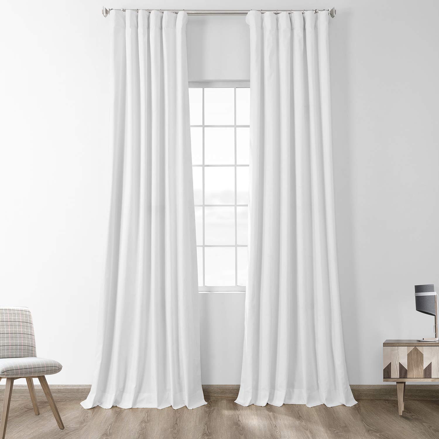 Half Price Drapes PRCT-BO01B-84 Solid Cotton Blackout Curtain, 50 x 84, Fresh Popcorn — image 1