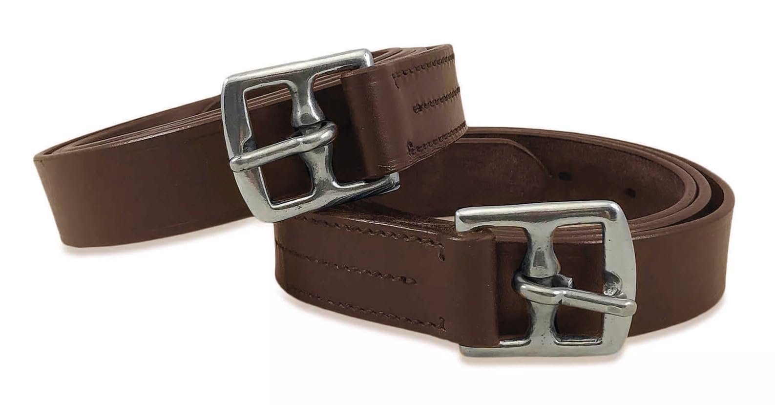 Avon Equine Stirrup Leather Black & Brown (46" to 56") (48 Inches, Dark Brown)